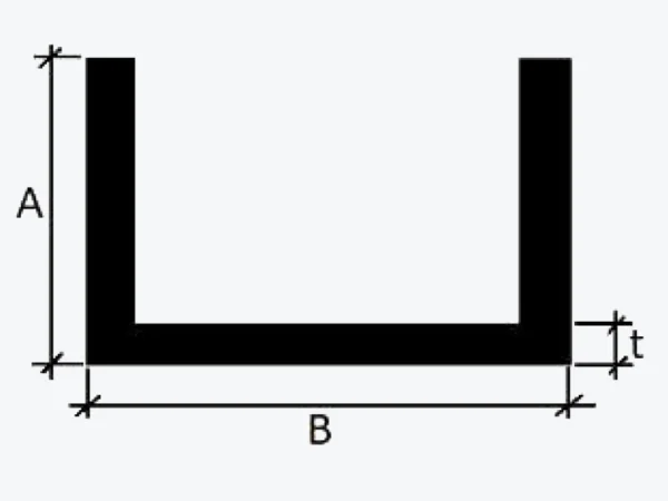 ALUMINIUM CHANNELS 6063- T5 X 19' - CH003
