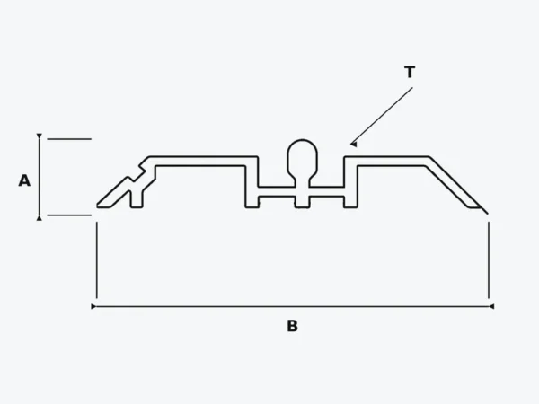 Aluminium 6063-T5 Sliding Window Track Profile – HB051