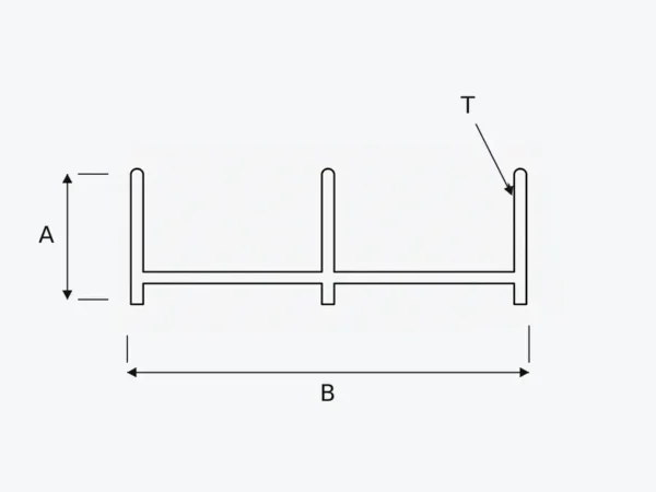 Aluminium 6063-T5 Sliding Window Single Head Profile – HB054
