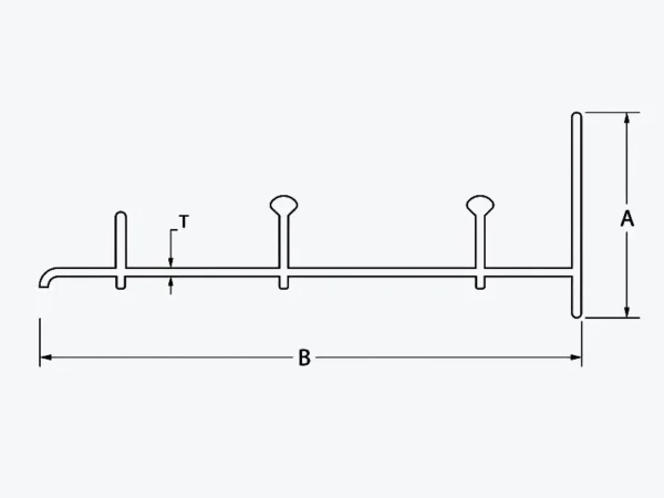 Aluminium 6063-T5 Sliding Window 2-Track Profile – HB055