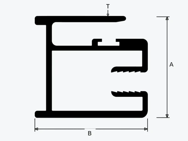 Aluminium 6063-T5 Sliding Window Interlock Stile Profile – HB060