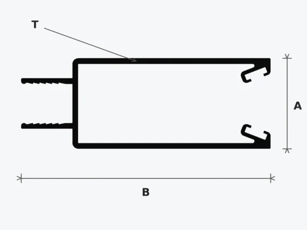 Aluminium 6063-T5 Sliding Window Bottom Rail Profile – HB063