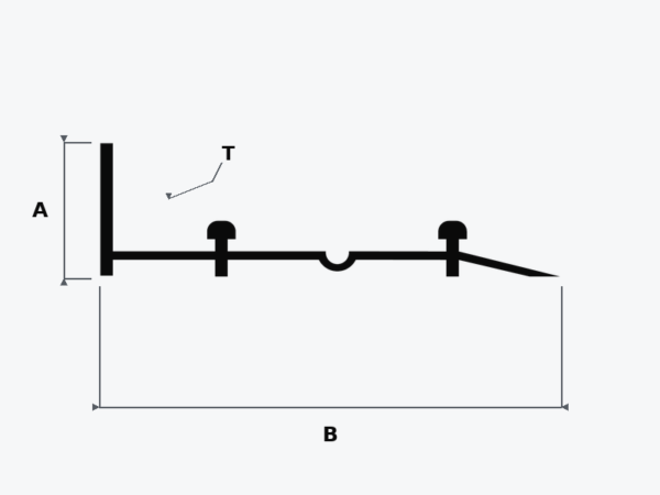 Aluminium 6063-T5 Sliding Window Bottom Track Profile – HB193