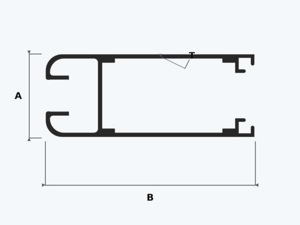 Aluminium 6063-T5 Sliding Window Bottom Bearing Profile – HB195
