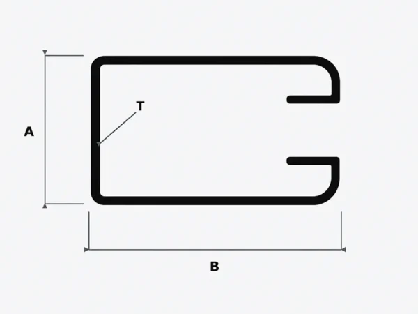 Aluminium 6063-T5 Sliding Window Semi-Hollow Handle Profile – HB196