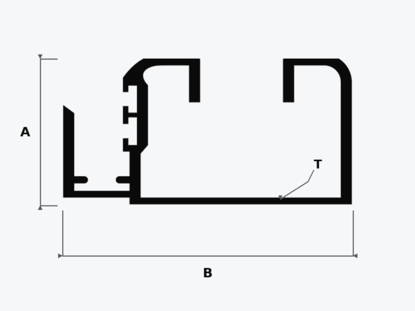 Aluminium 6063-T5 Sliding Window Interlock Profile – HB197