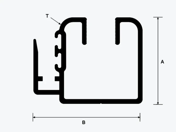 Aluminium 6063-T5 Sliding Window Interlock (Semi Hollow) Profile – HB094