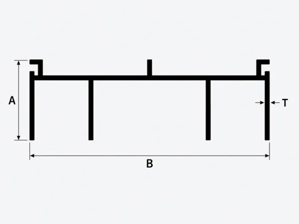 Aluminium 6063-T5 Sliding Window Double Header Profile – JC364